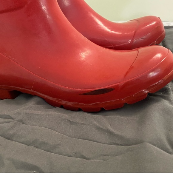 Coach rain boots, size 7R, red and animal print. - Picture 5 of 5
